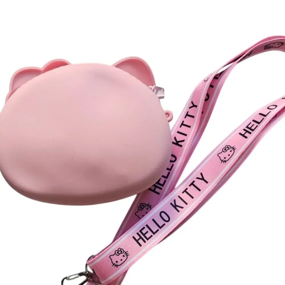 Hello Kitty Silicone Crossbody Bag Coin Purse Detachable Lanyard Small NWT